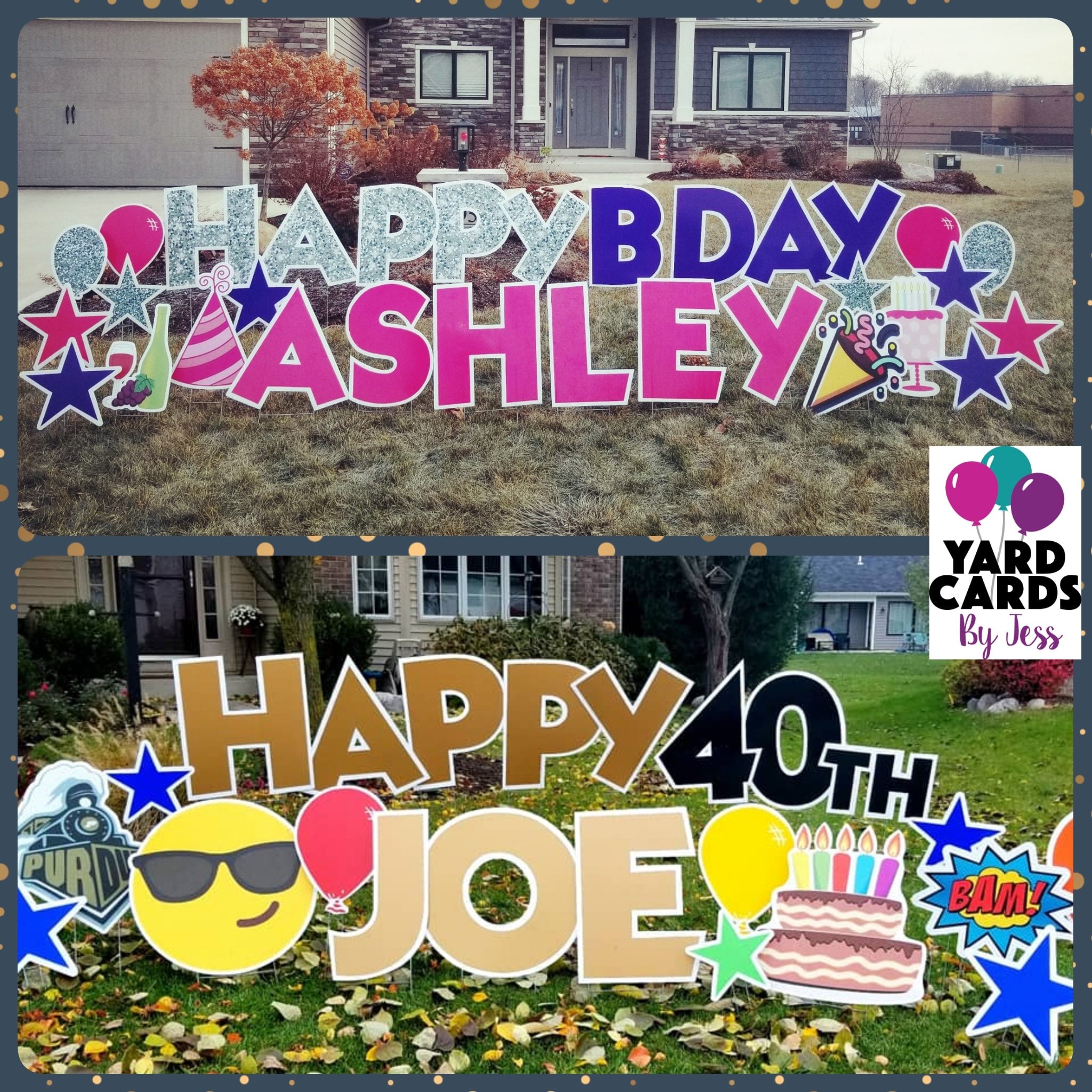 HAPPY BIRTHDAY Yard Cards Yard Cards by Jess Fort Wayne Indiana